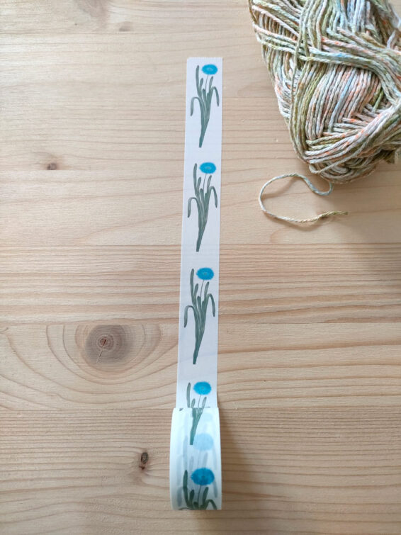 washi tape fiore blu